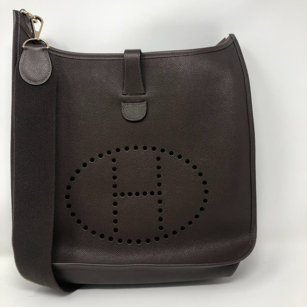 HERMES Evelyne Dark Brown Crossbody